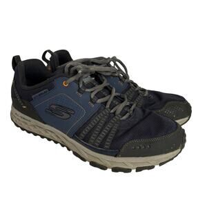 Skechers - Men's Escape Plan Trail Sneaker Shoes 51591-Navy/Orange- Size 11.5